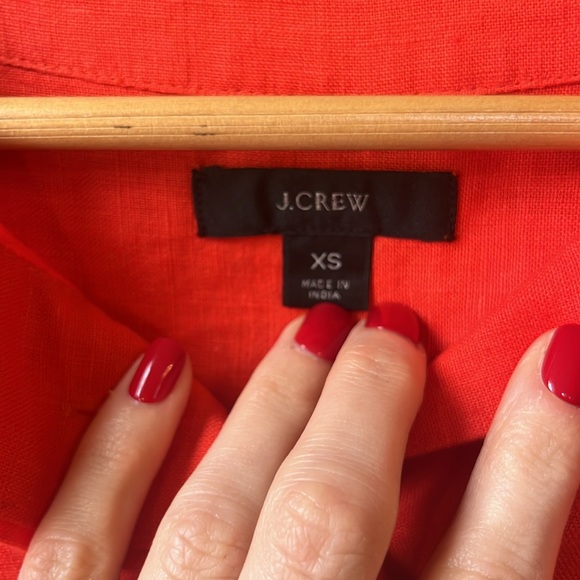 J.Crew 100% Linen Tunic Shirt in Brilliant Sunset - Picture 11 of 13